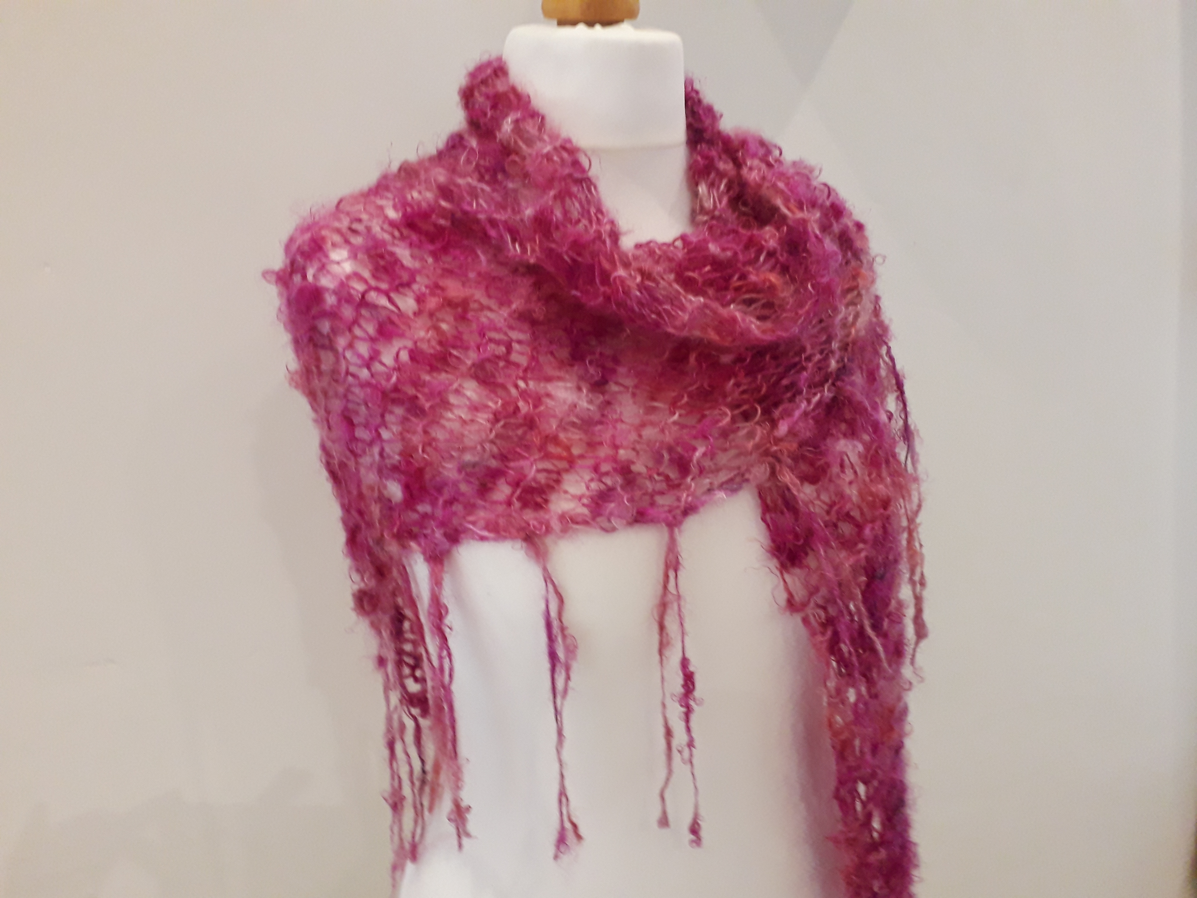 Pink Lacey Shawl