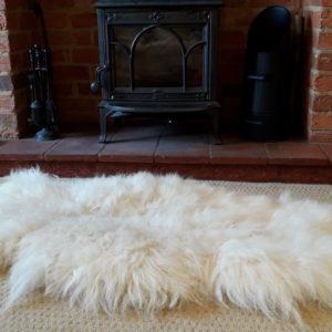 Vegetarian Sheep Skin Rug - Scottish Black Face Fleece