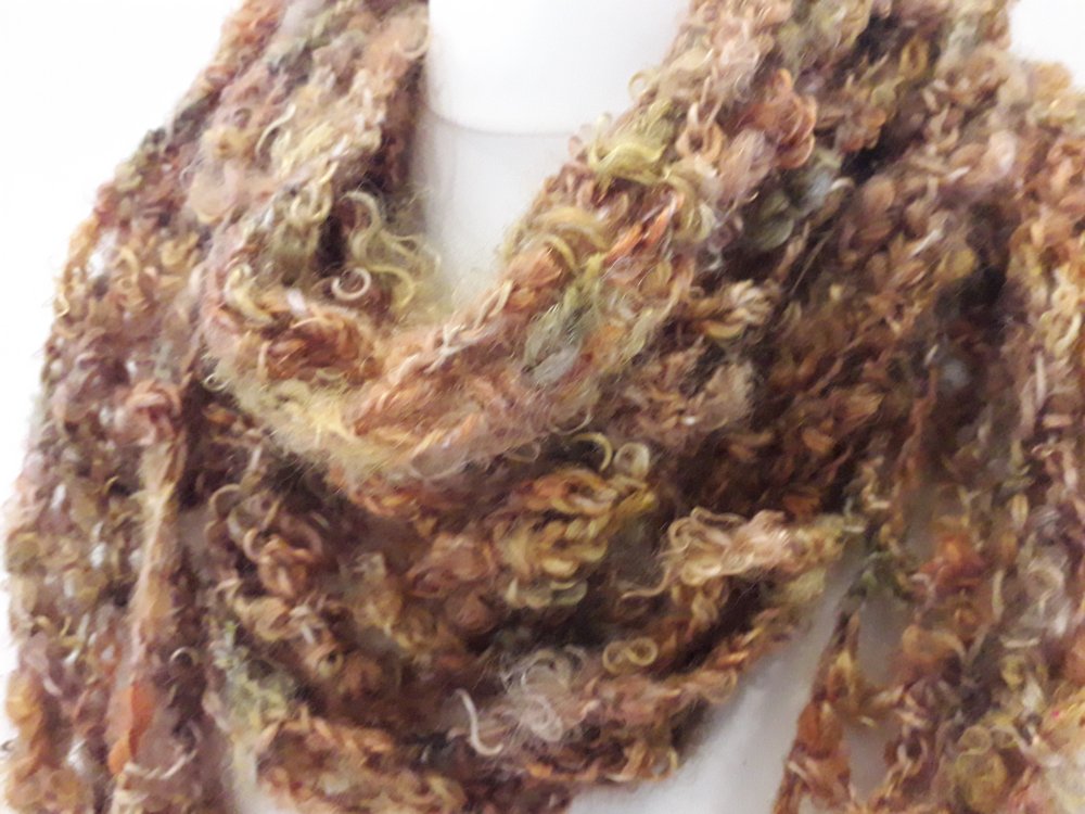 Hand Crocheted Shawl / Scarf in Autumn Colours - Image 2