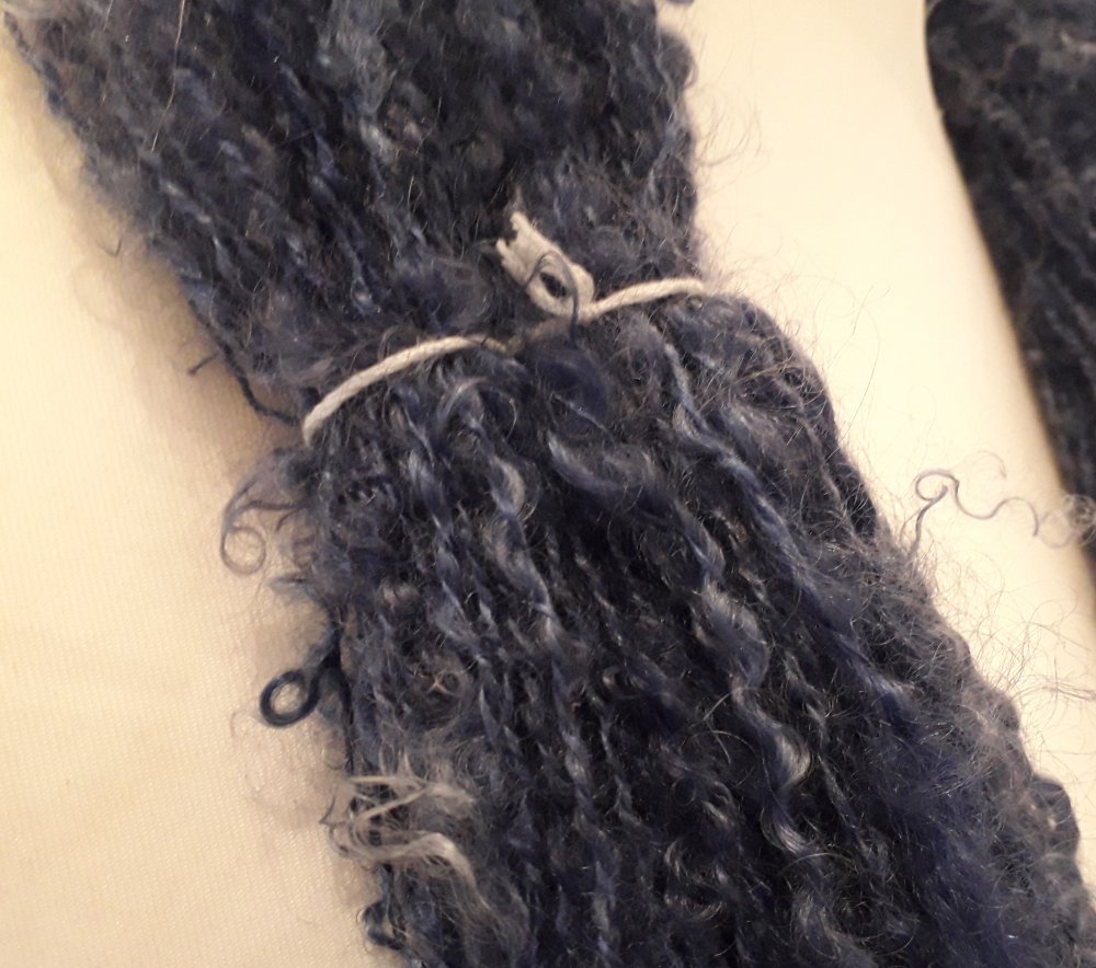 Handspun Yarn - Artyarn - Blue Silk and Mohair - Image 3